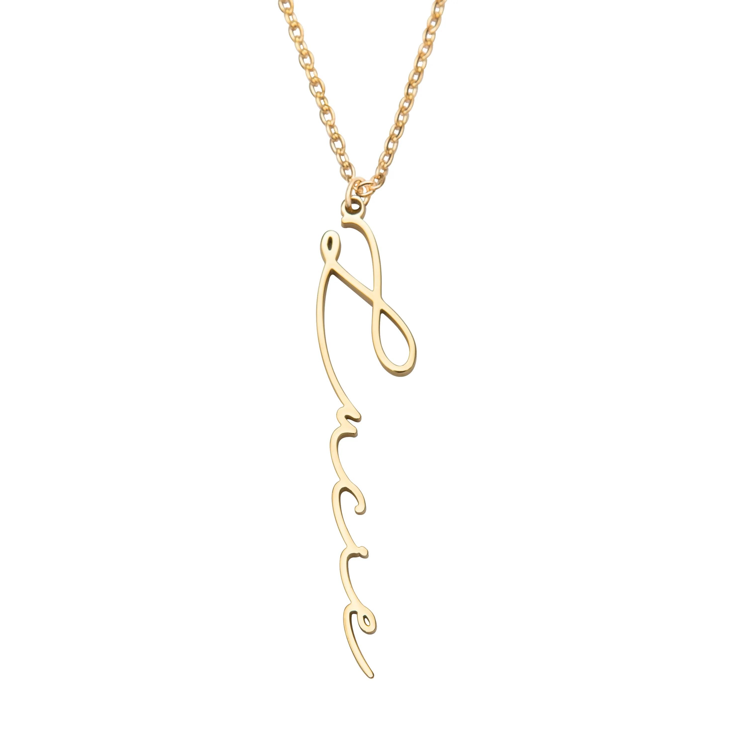 Personalized Vertical Signature Pendant Necklace