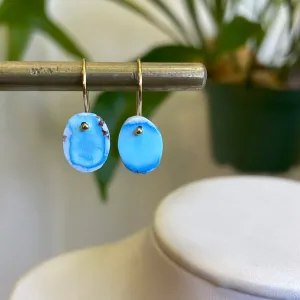 Petite lavender turquoise slices earrings