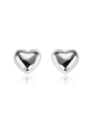 Plain Heart Stud Earrings