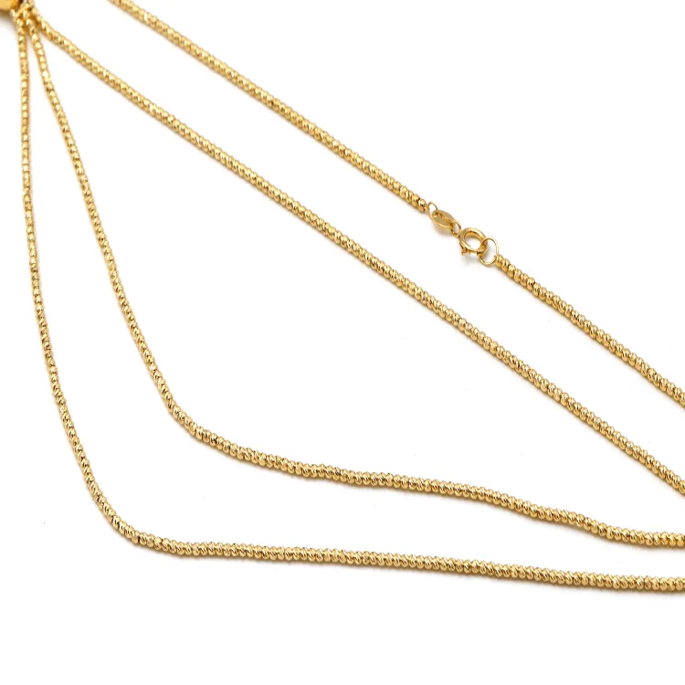 Real Gold Exquisite Three Layers Ball String Beads Luxury Necklace 4358 N1413