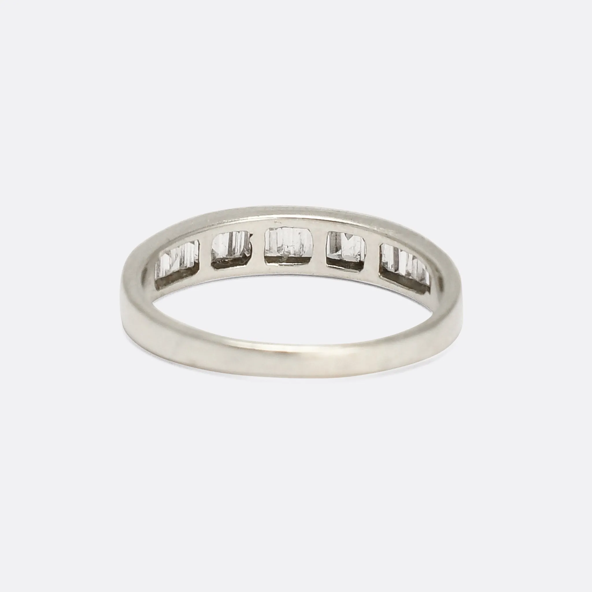Reserved for Shelly R Mid-Century Graduated Baguette Diamond Eternity Ring