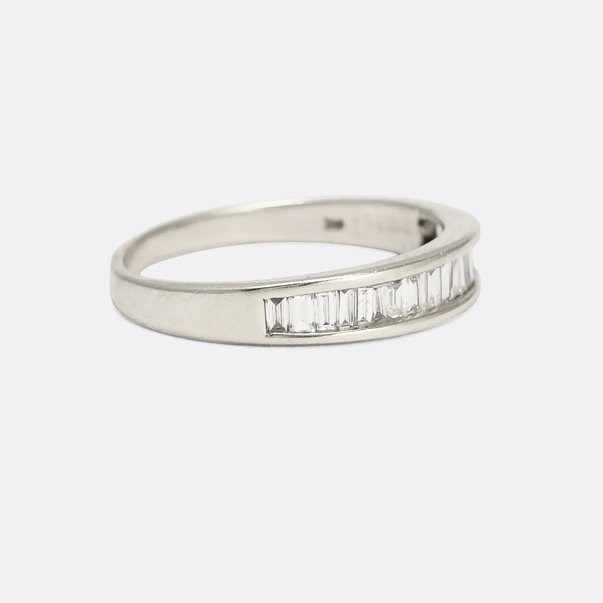 Reserved for Shelly R Mid-Century Graduated Baguette Diamond Eternity Ring