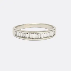 Reserved for Shelly R Mid-Century Graduated Baguette Diamond Eternity Ring