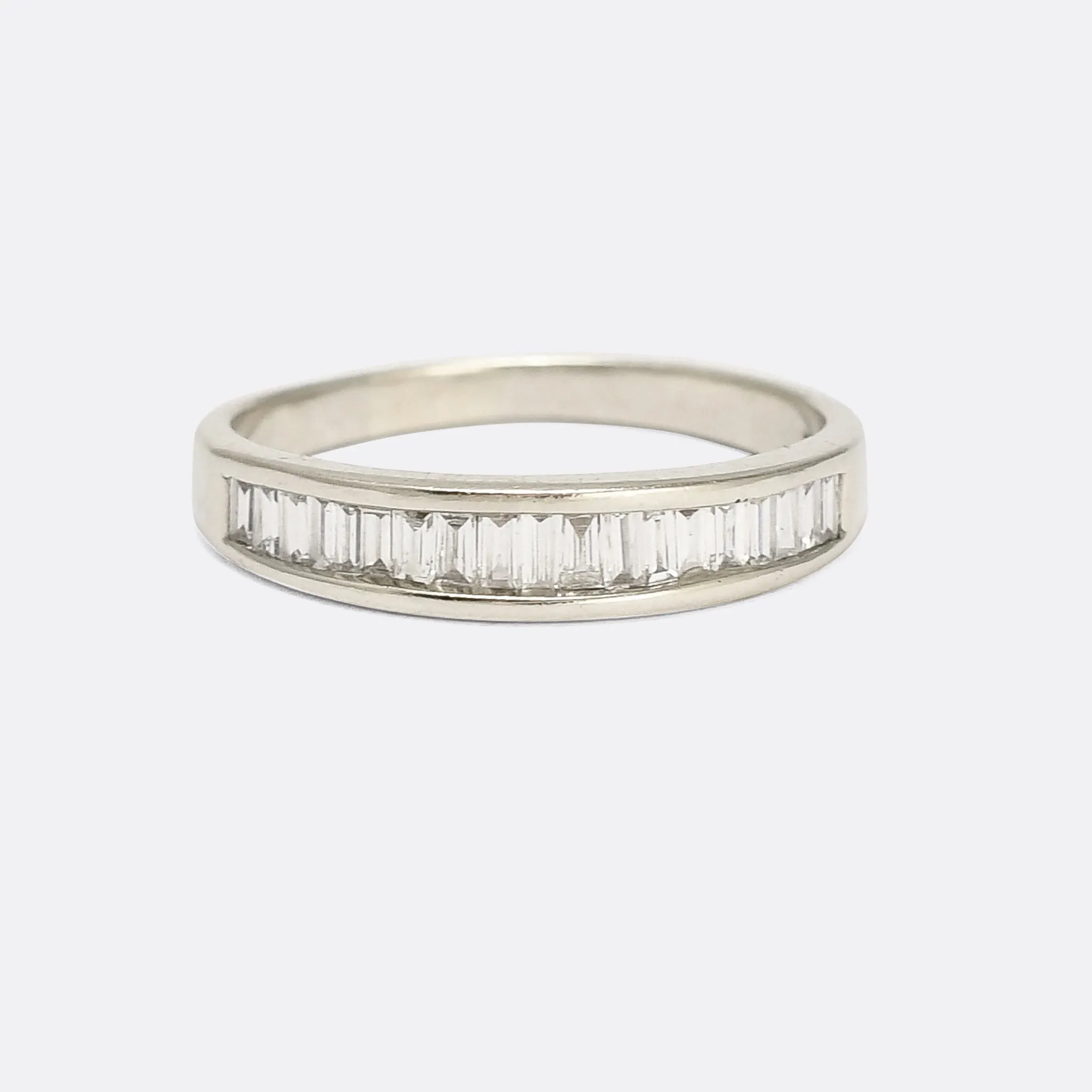 Reserved for Shelly R Mid-Century Graduated Baguette Diamond Eternity Ring
