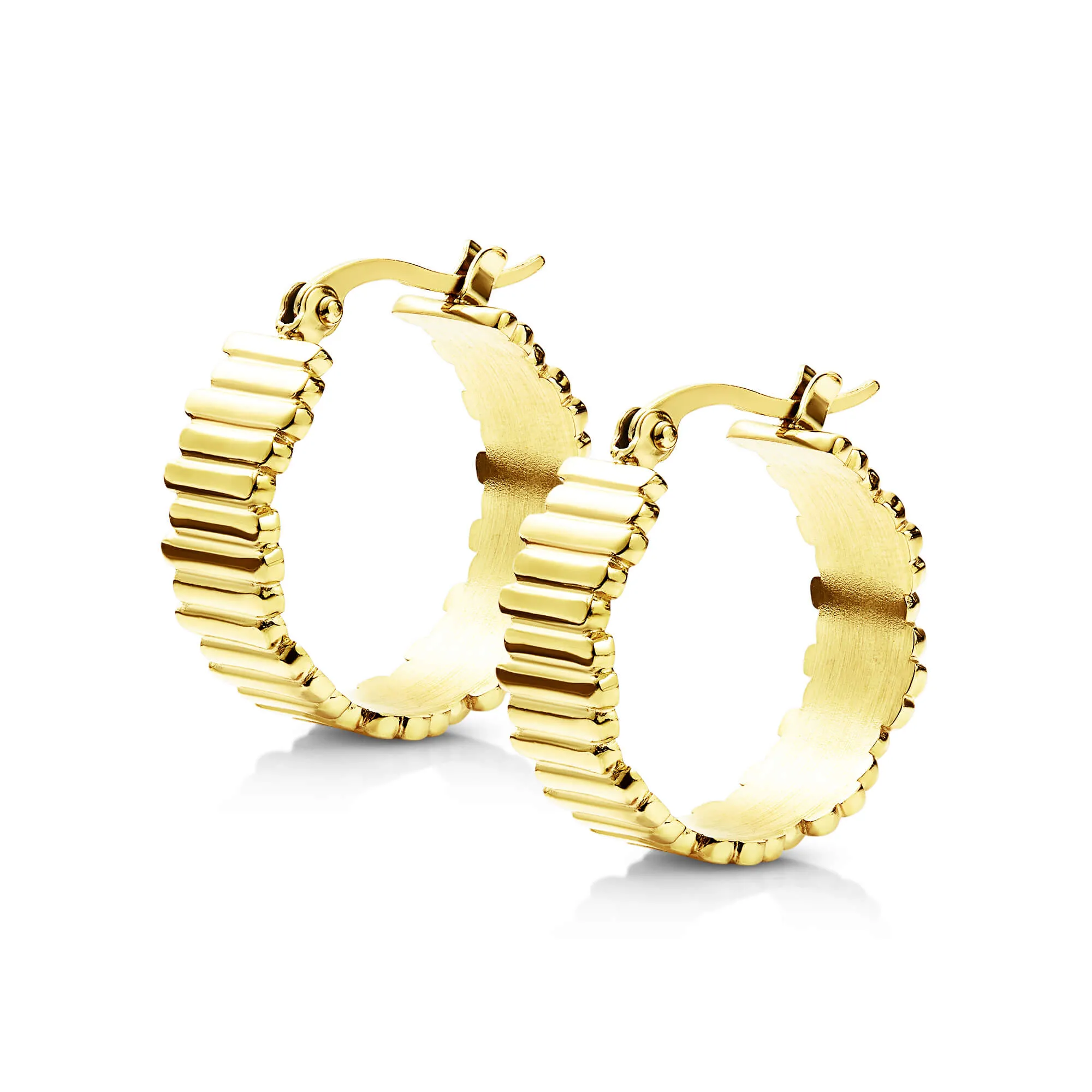 Ribbed Hoop Earrings