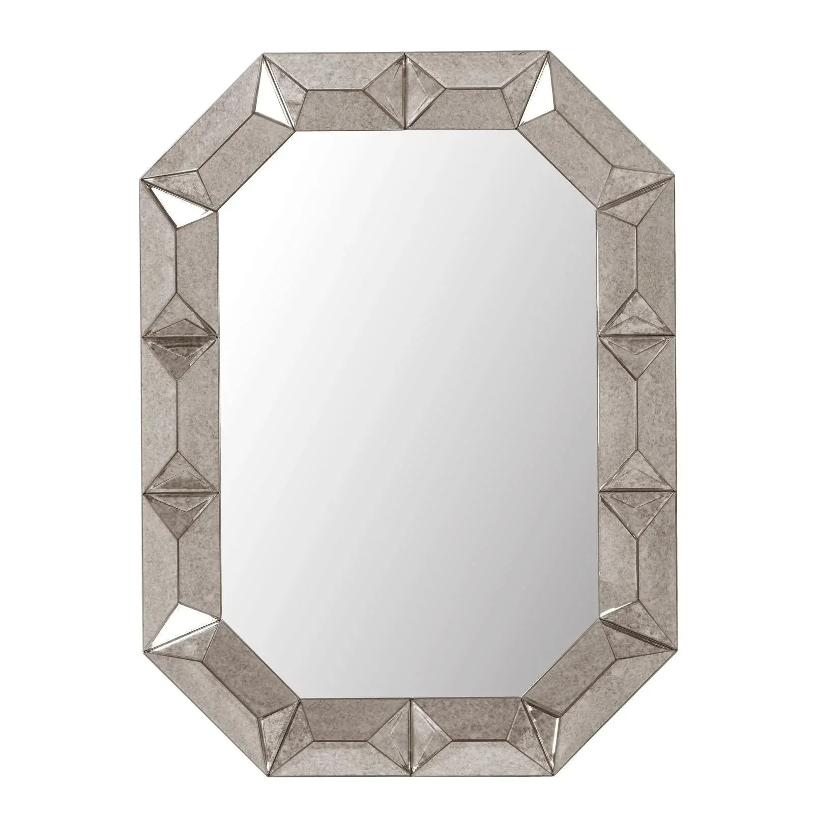 Romano Mirror with Antique Mirrored Wood Frame
