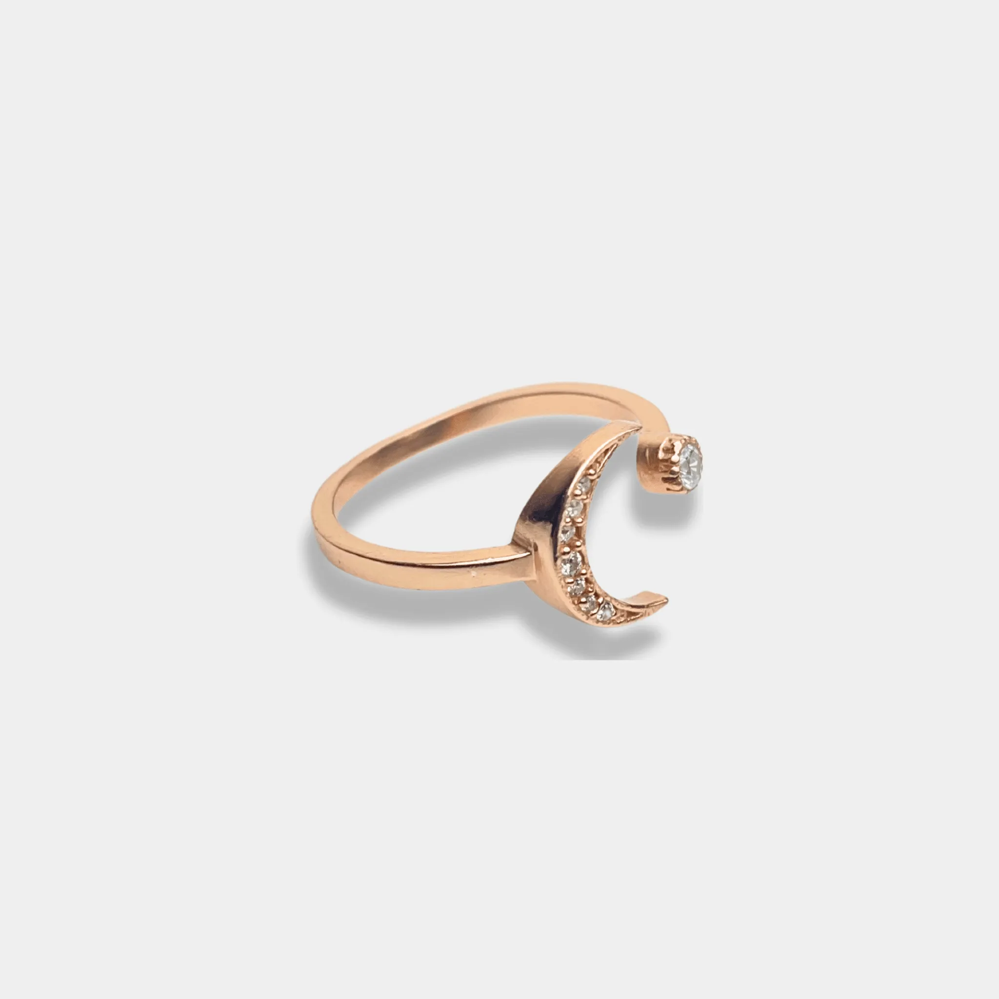Rose Gold Mystic Moonstone Ring