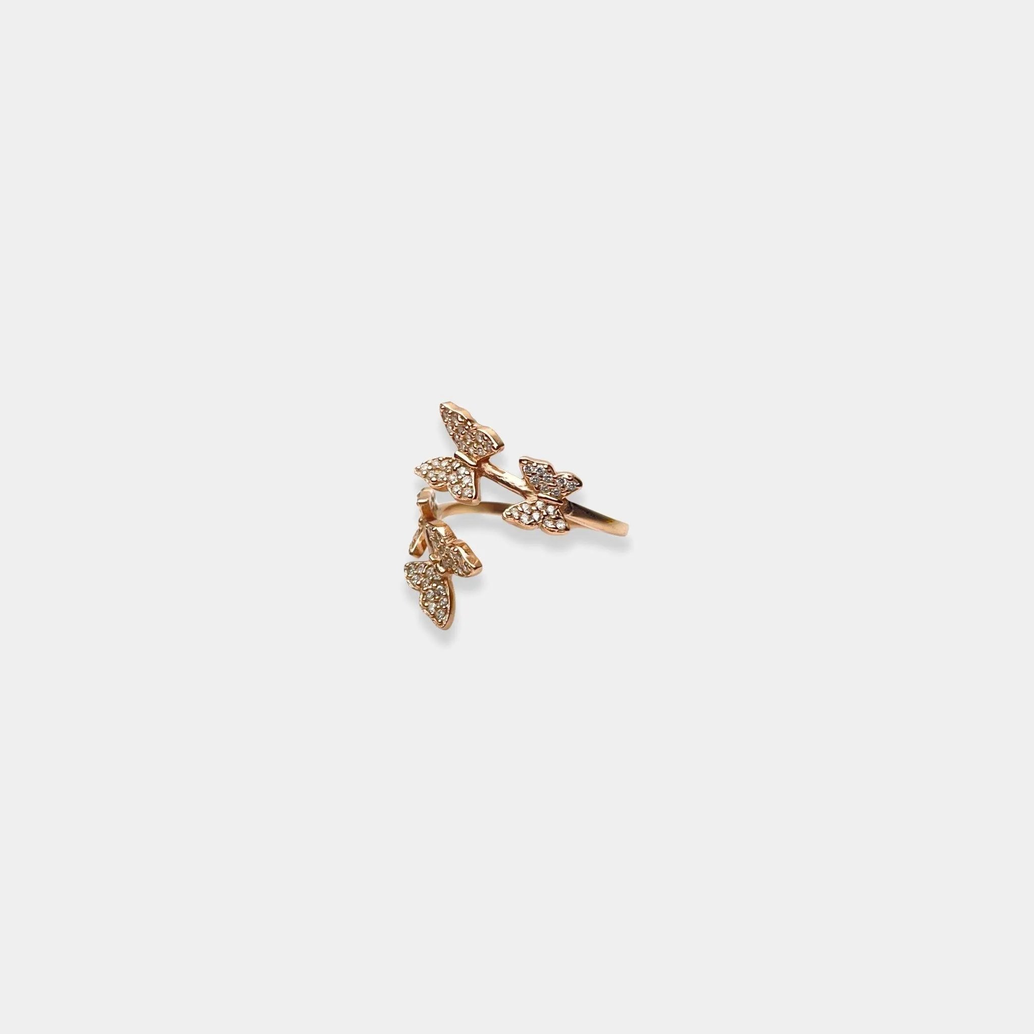 Rose gold Petal and Flutter Ring
