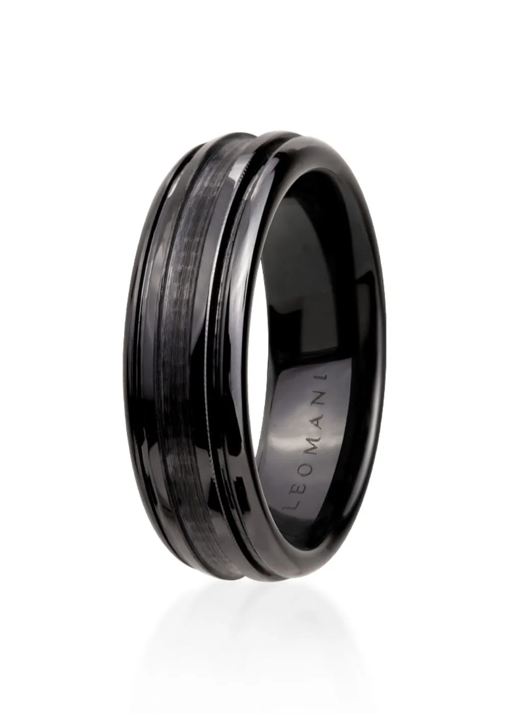 Rough Ring in Black Ceramic