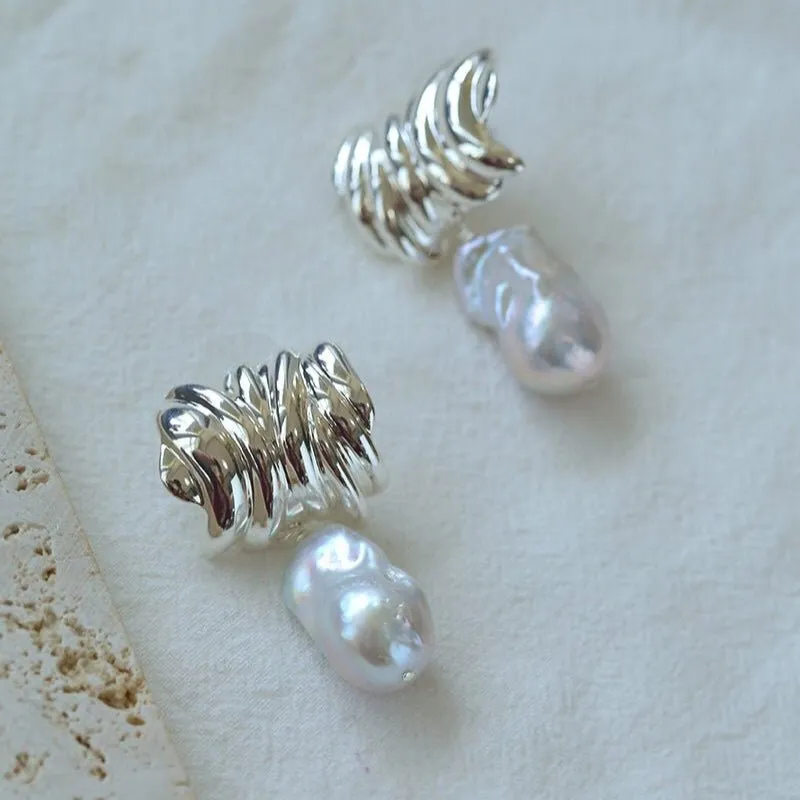 Sculptural Baroque Twisted Pattern Earrings