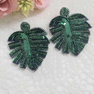 SHIRIN- GREEN LEAF EARRINGS