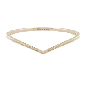 Signature Arrow Curve Bangle in Gold