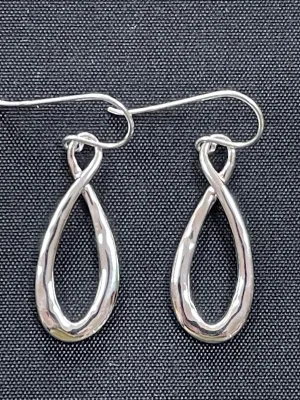 Silver Infinity Loop Drop Earrings