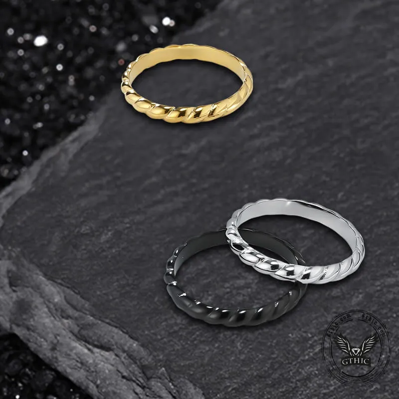 Simple Twist Stainless Steel Ring