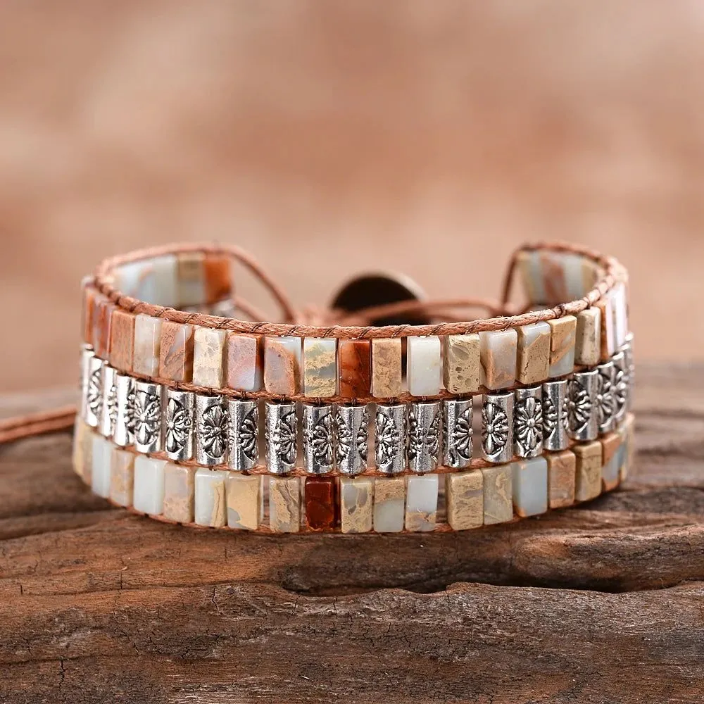 Single Wrap Stone Bracelet Crystal Bead Bracelets