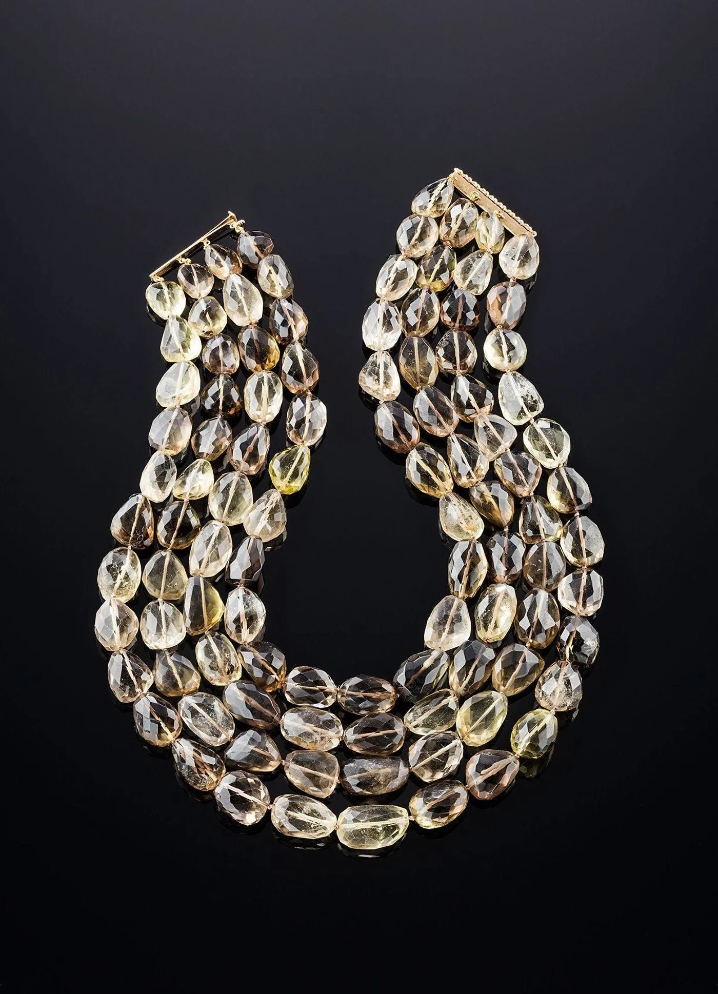 Smokey Topaz Four Strand Necklace