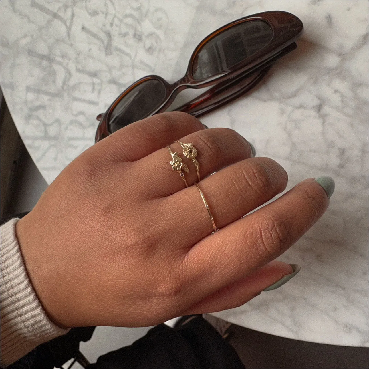 Solid Gold Birth Flower Ring