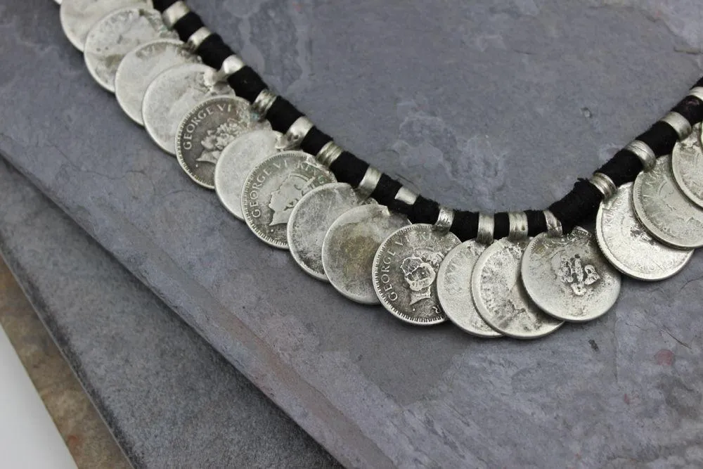 Solid Silver Mens Rupee Necklace