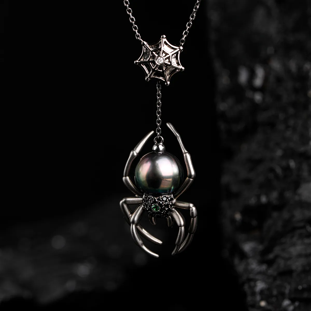 Spider Web Tahitian Pearl Necklace