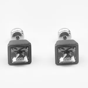 SQUARE CUT STUDS - SMOKE GREY