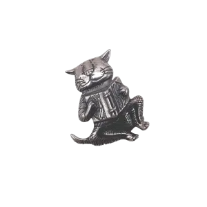 SS CAT READING A BOOK PIN