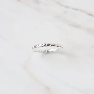 Sterling Silver Flat Twisted Stacking Ring