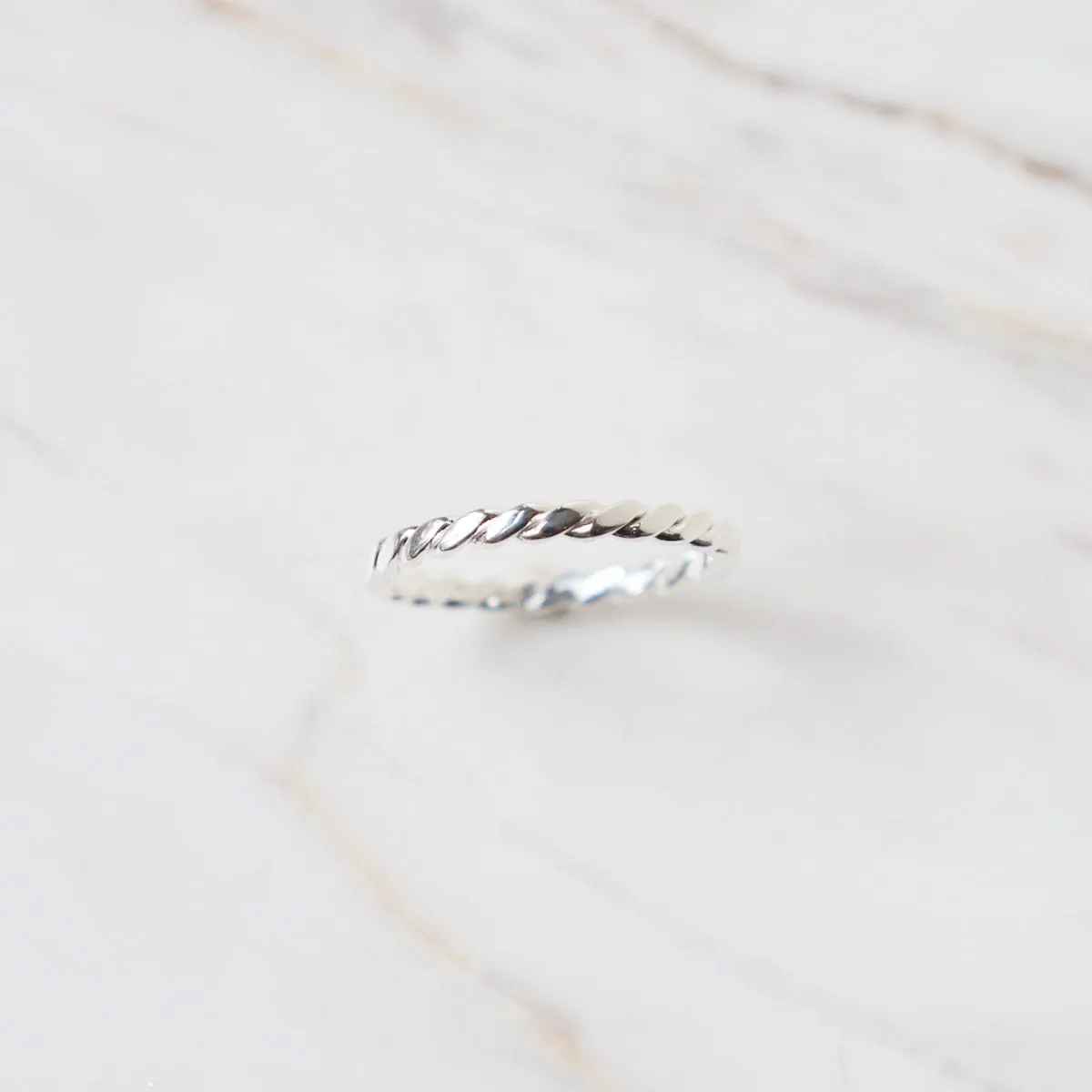 Sterling Silver Flat Twisted Stacking Ring