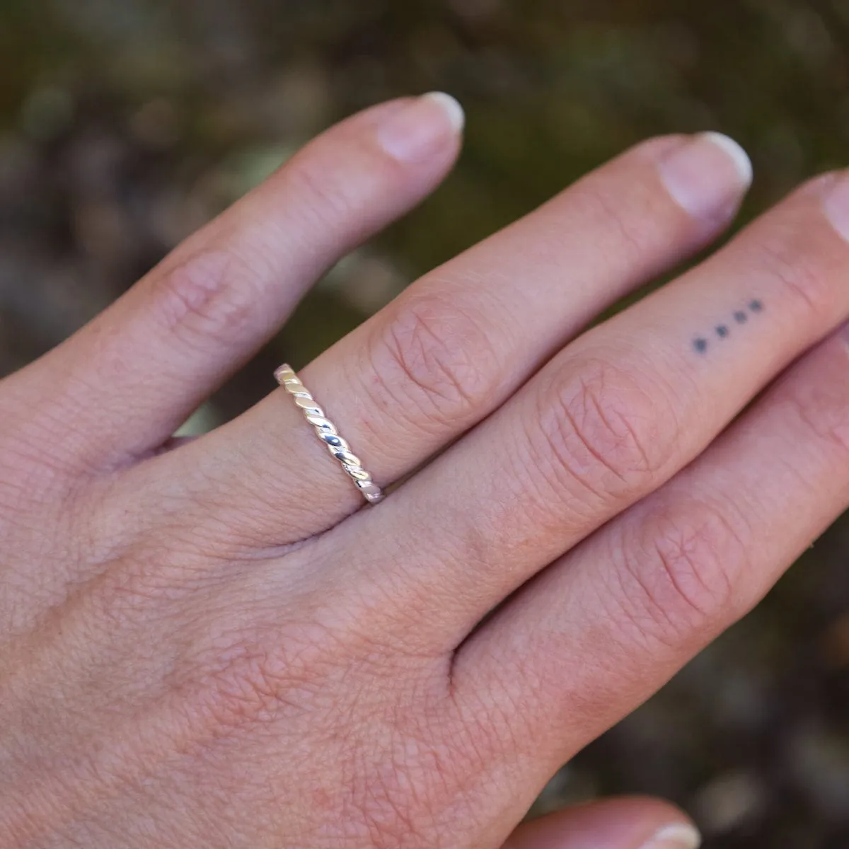 Sterling Silver Flat Twisted Stacking Ring