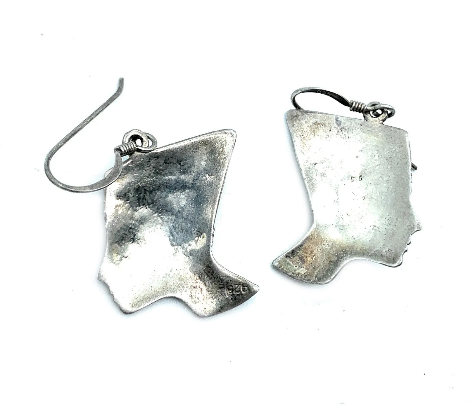 Sterling Silver Queen Nefertiti Dangle Earrings