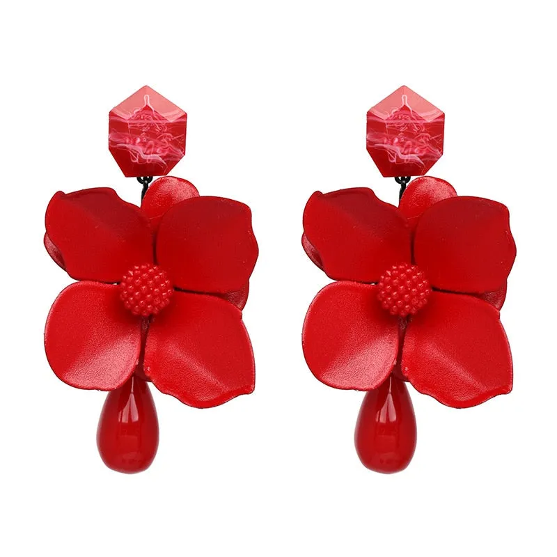 TEEK - Full Flowers Drop Earrings
