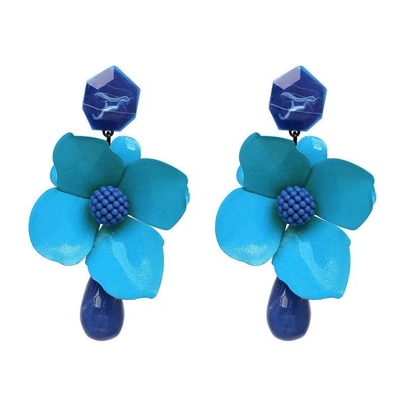 TEEK - Full Flowers Drop Earrings