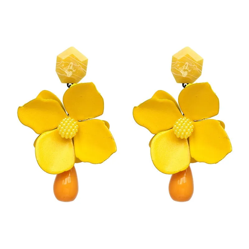TEEK - Full Flowers Drop Earrings