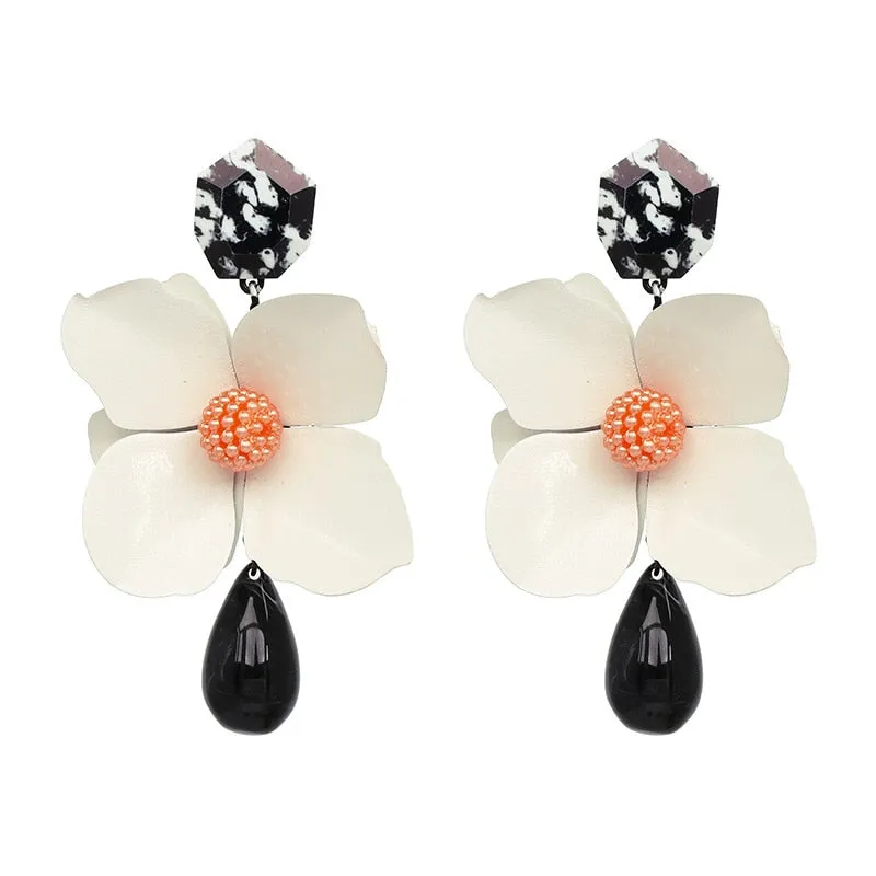 TEEK - Full Flowers Drop Earrings