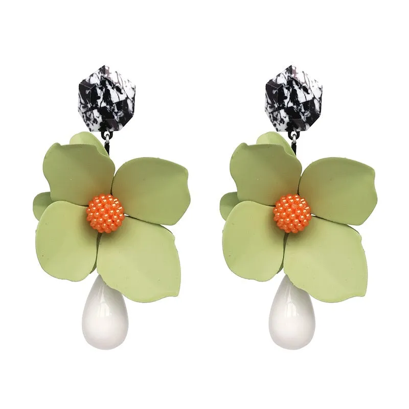 TEEK - Full Flowers Drop Earrings