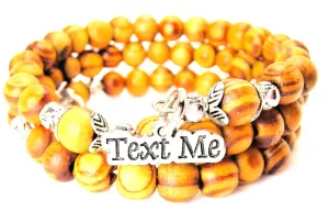 Text Me Natural Wood Wrap Bracelet