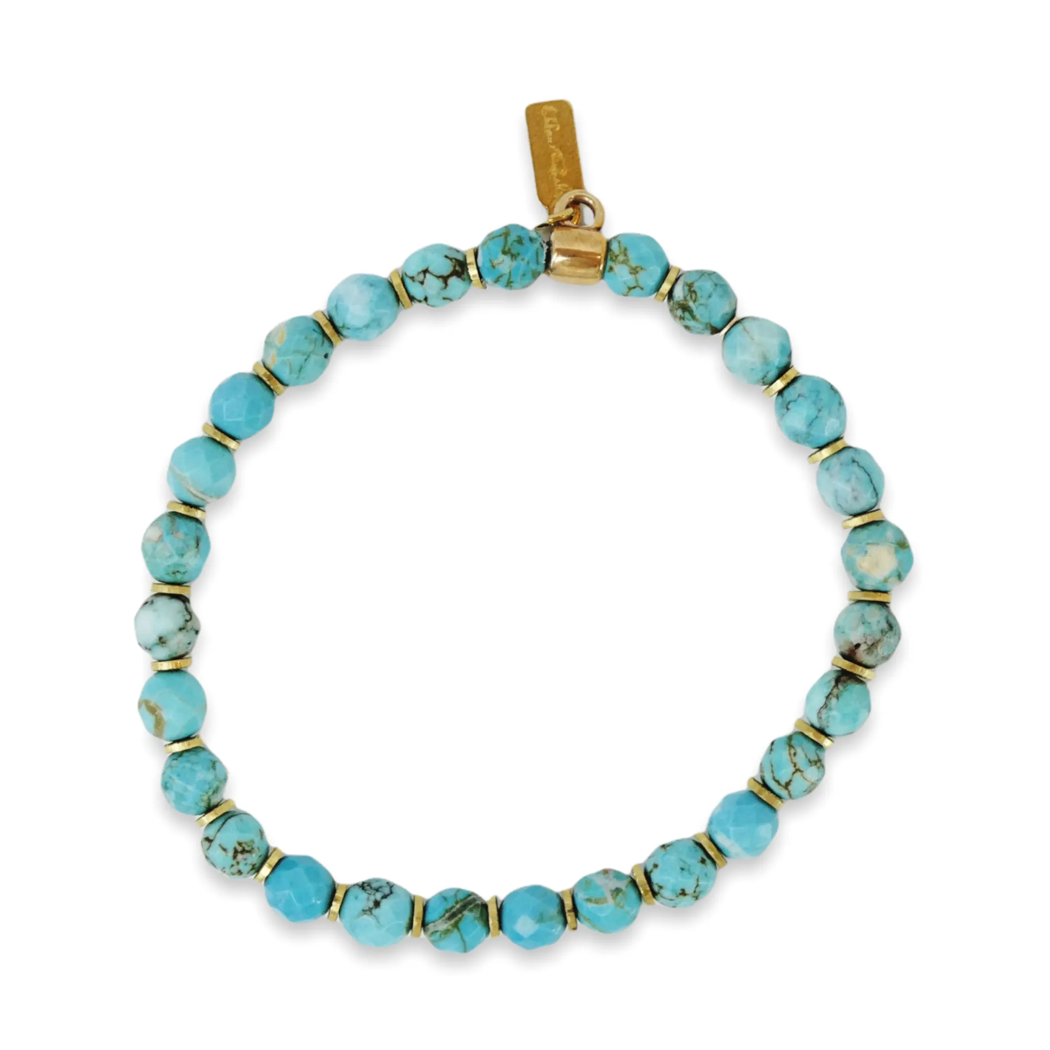 Turquoise Stacking and Flower Bracelet