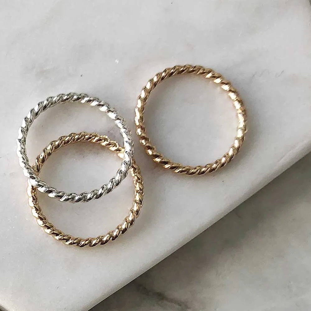 Twist Stacking Ring - Sterling silver or 14k gold-fill