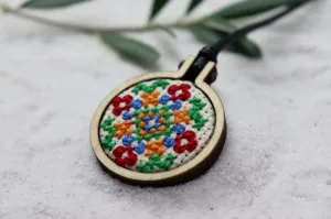 Unique Handmade Tatreez Flower Necklace