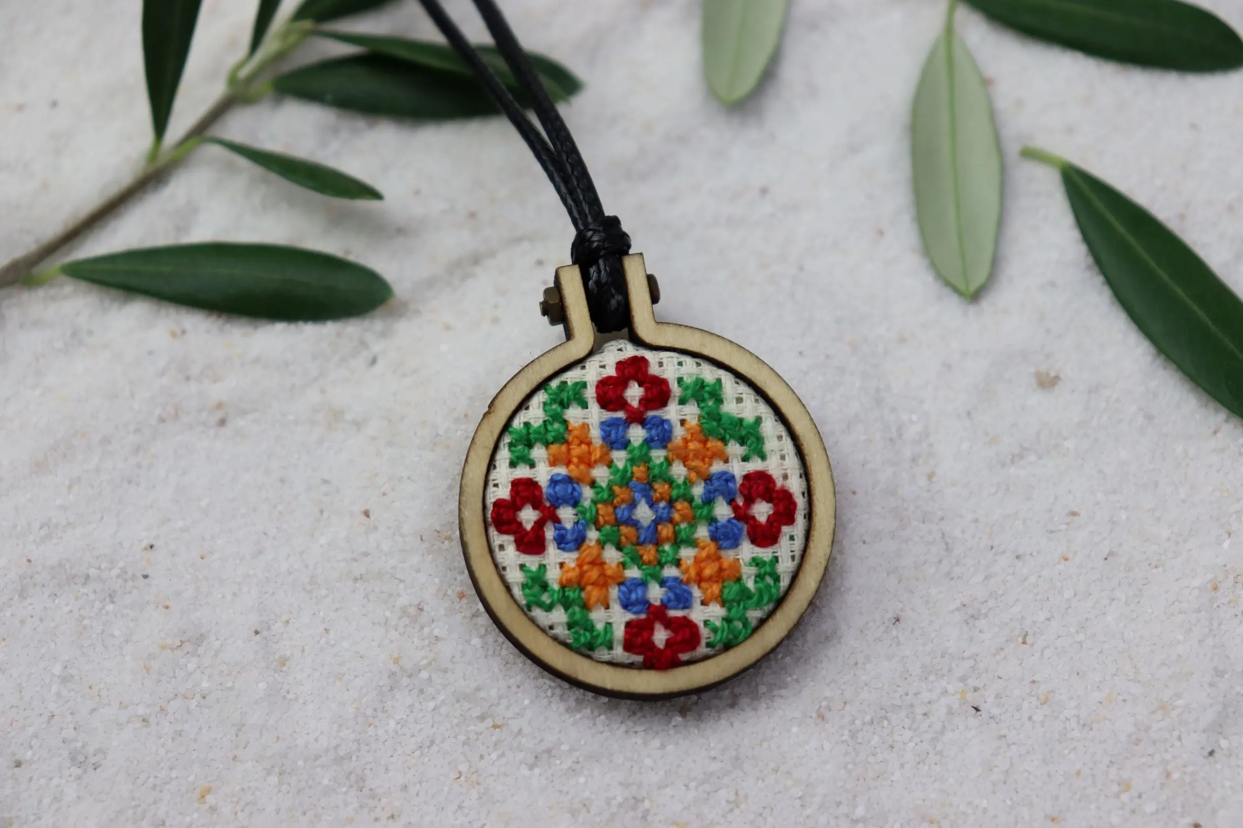 Unique Handmade Tatreez Flower Necklace