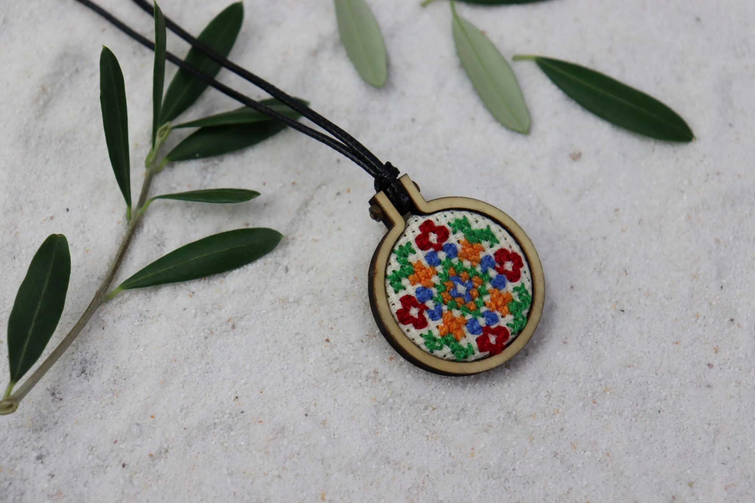 Unique Handmade Tatreez Flower Necklace