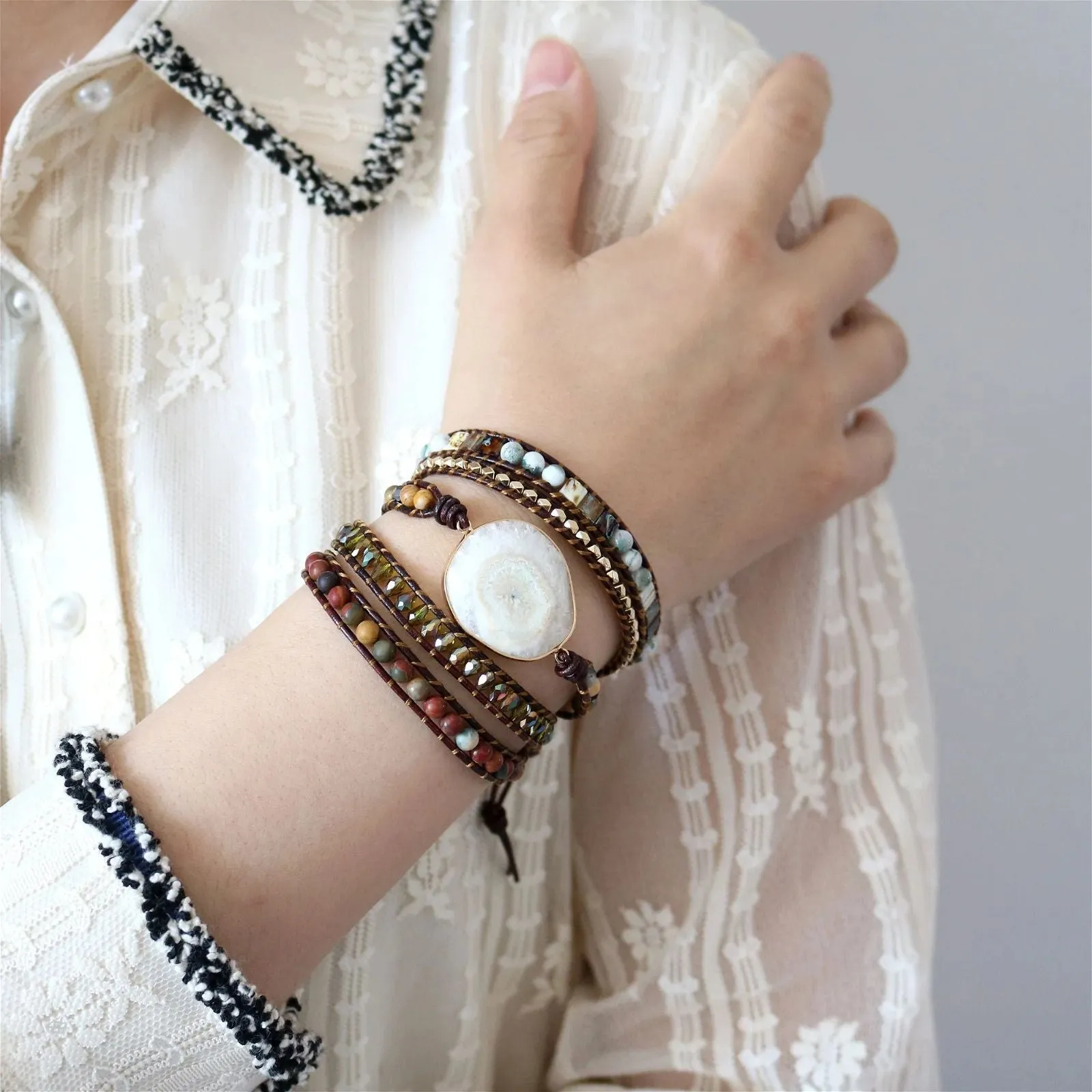 Vintage Lion Stone Bracelet
