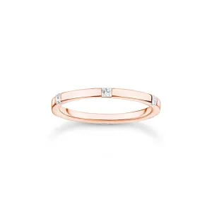 White Stone Rosegold Ring