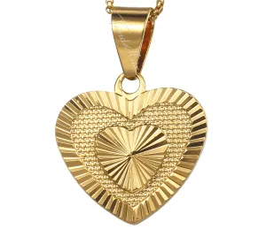 Womens Gold Heart Pendant Necklace