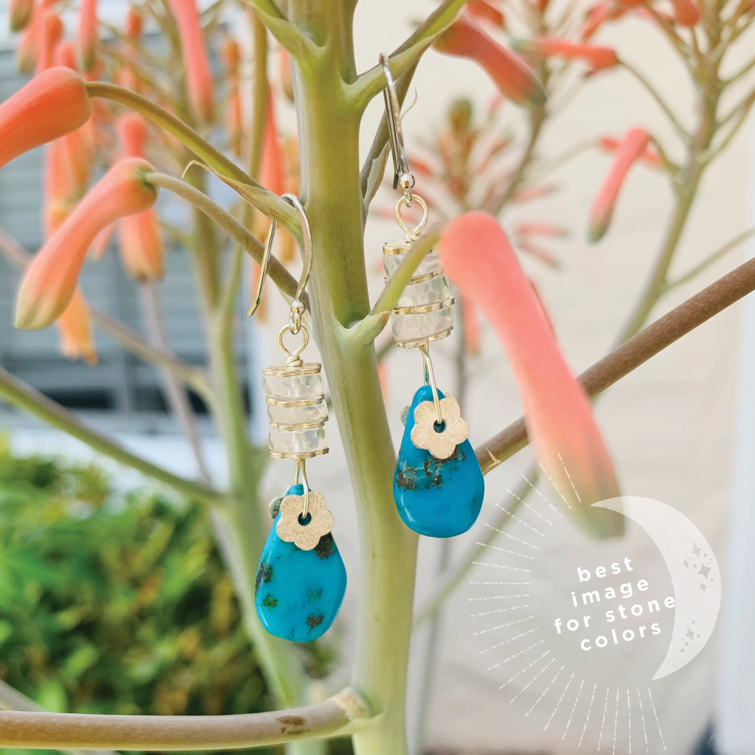 Woodstock Turquoise Crystal Earrings