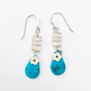 Woodstock Turquoise Crystal Earrings