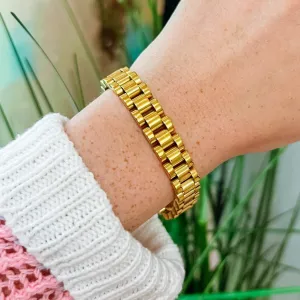 Wristwatch Chain Bracelet - Gold