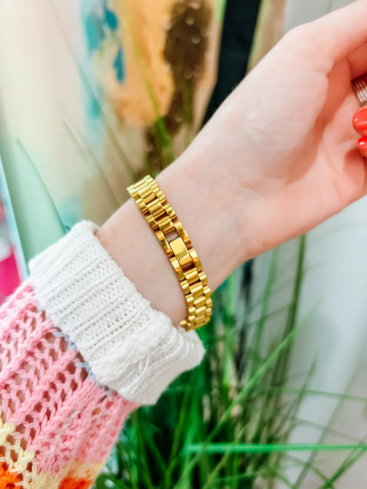 Wristwatch Chain Bracelet - Gold