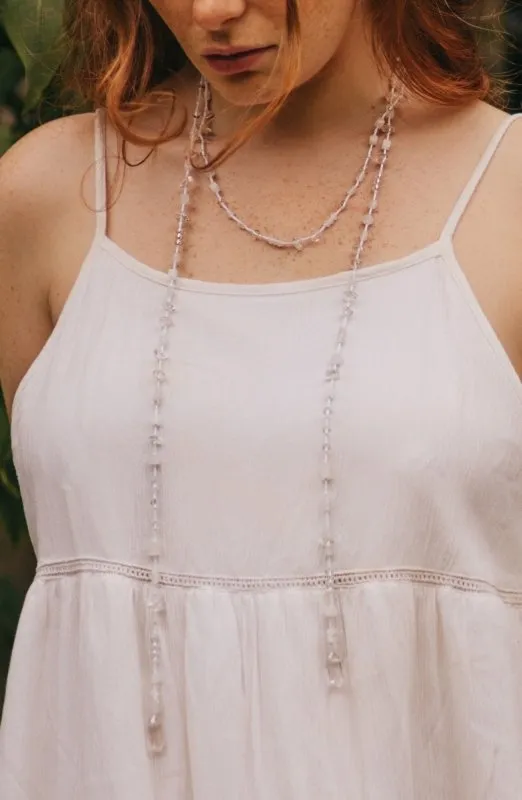 Xander Kostroma -Clear Quartz Wrap Necklace (150cm) –Unique Healing Stone –Perfect for those seeking to Boost Immunity & Restore Balance