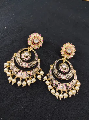 ZEVAR I Kundan Studded & Pearl Beaded Earrings