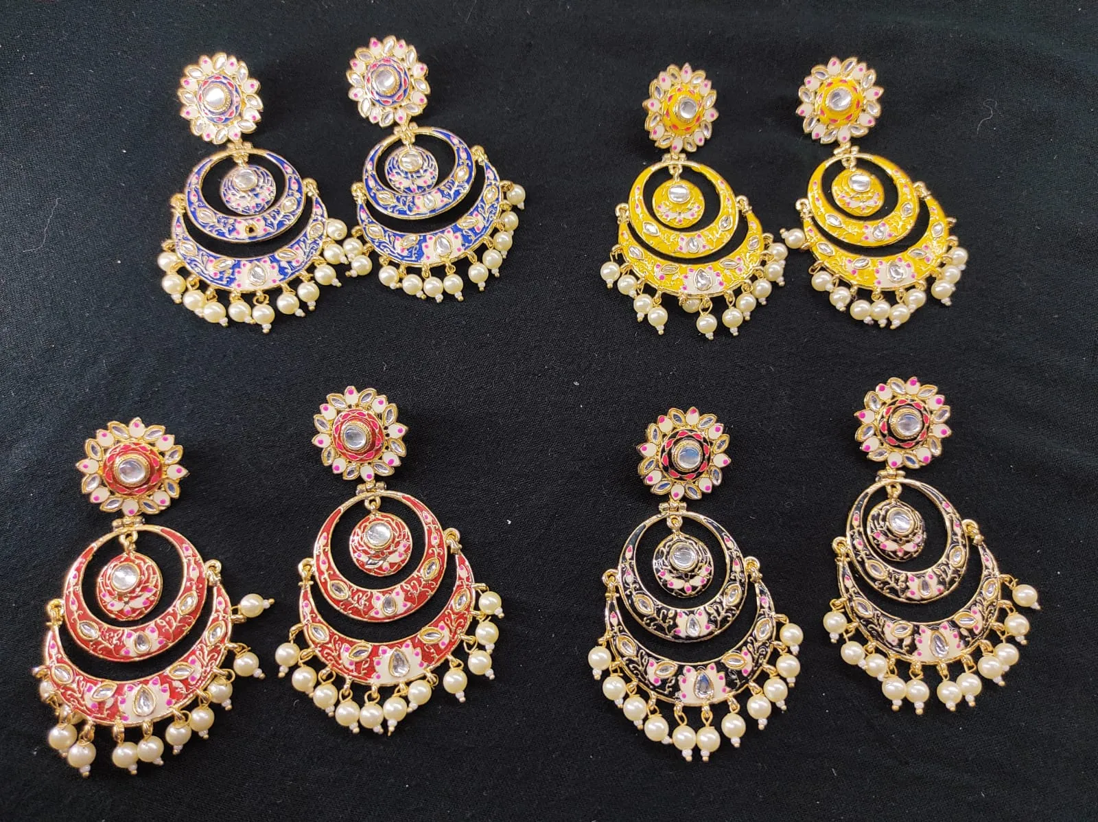 ZEVAR I Kundan Studded & Pearl Beaded Earrings